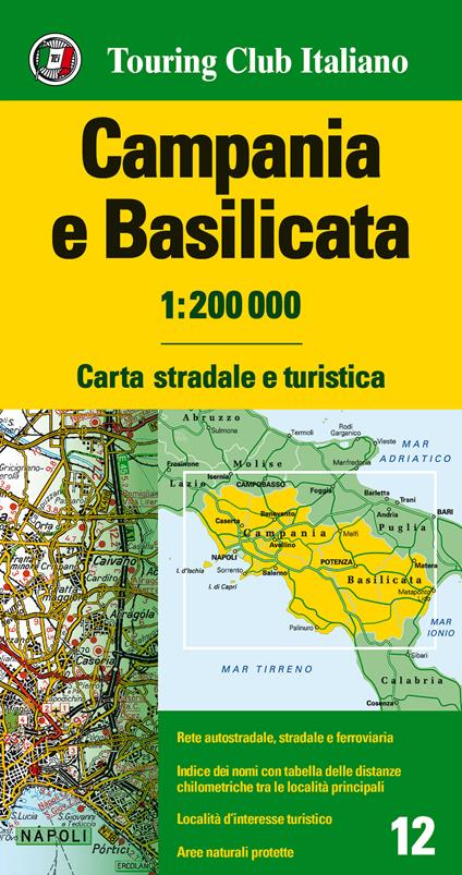 Campania e Basilicata 1:200.000. Carta stradale e turistica. Ediz. multilingue - copertina