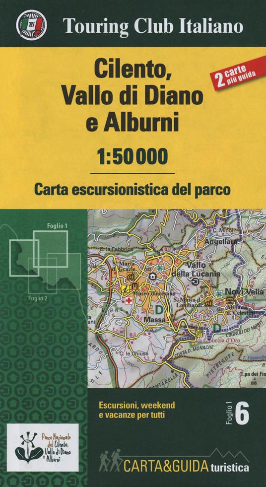 Cilento, Vallo di Diano e Alburni 1:50.000. Carta escursionistica del parco. Con Libro: Guida del parco - copertina