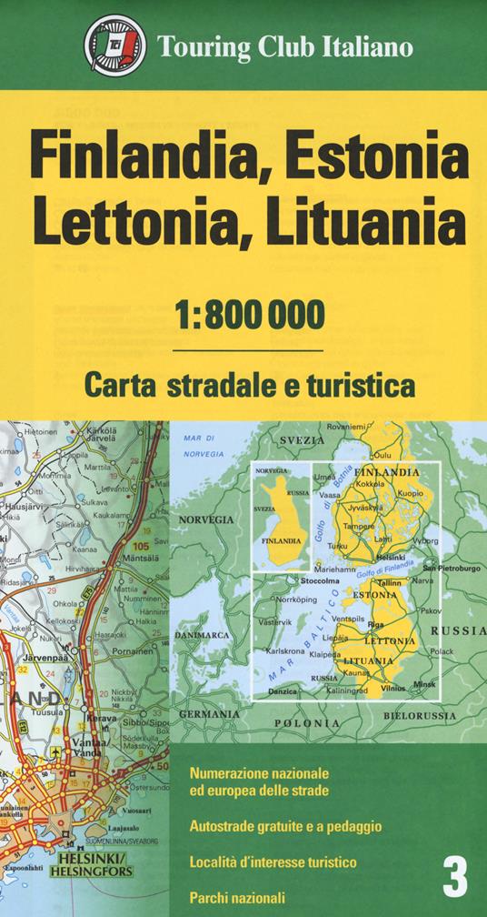 Finlandia, Estonia, Lettonia, Lituania 1:800.000. Carta stradale e turistica - copertina