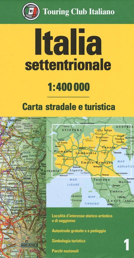 Italia settentrionale 1:400.000. Carta stradale e turistica - copertina