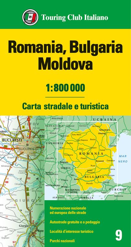 Romania. Bulgaria. Moldavia 1:800.000. Carta stradale e turistica - copertina