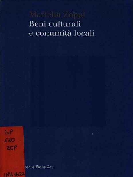 Beni culturali e comunità locali - Mariella Zoppi - copertina