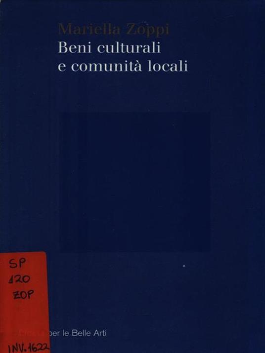 Beni culturali e comunità locali - Mariella Zoppi - copertina