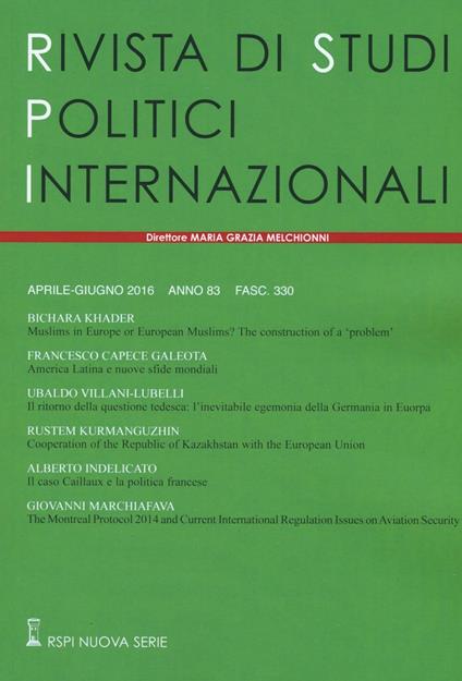 Rivista di studi politici internazionali (2016). Vol. 2 - copertina