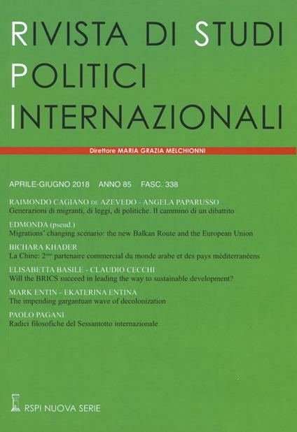 Rivista di studi politici internazionali (2018). Vol. 2 - copertina