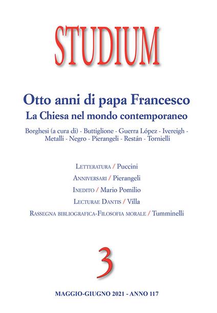 Studium (2021). Vol. 3: Otto anni di Papa Francesco. La Chiesa nel mondo contemporaneo. - copertina