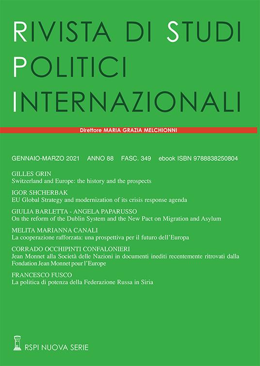 Rivista di studi politici internazionali (2021). Vol. 1 - copertina