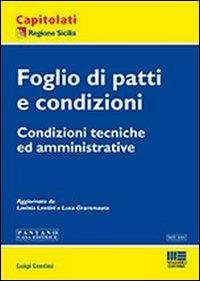 Foglio di patti e condizioni - Luigi Lentini - copertina