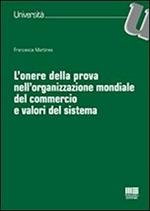 L' onere della prova nell'organizzazione mondiale del commercio e valori del sistema