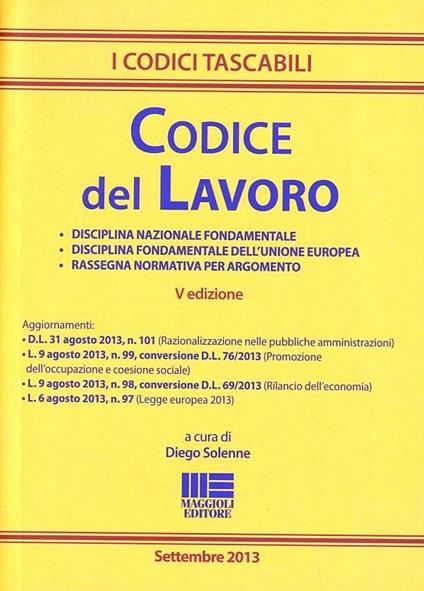 Codice del lavoro - Diego Solenne - copertina