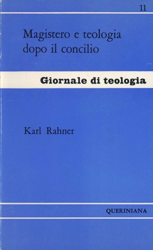 Magistero e teologia dopo il Concilio - Karl Rahner - copertina