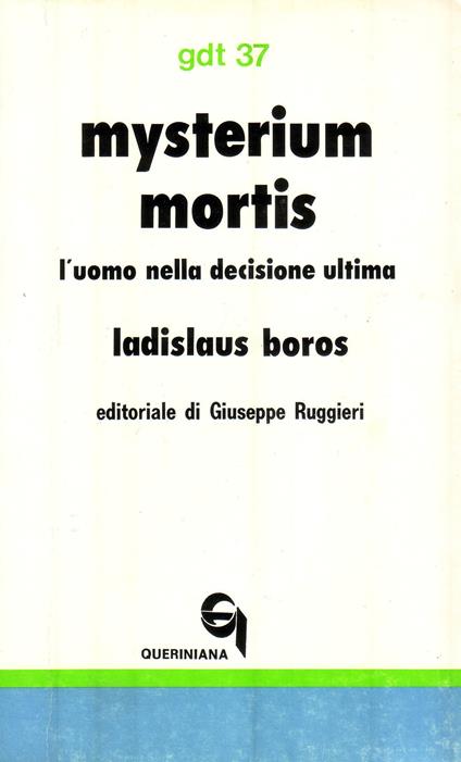 Mysterium mortis. L'uomo nella decisione ultima - Ladislaus Boros - copertina