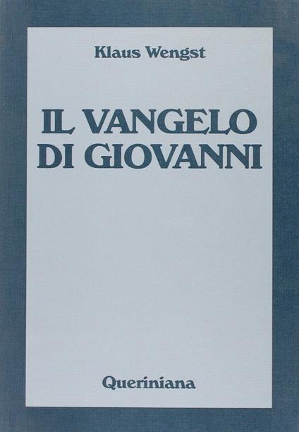 Il Vangelo di Giovanni - Klaus Wengst - copertina