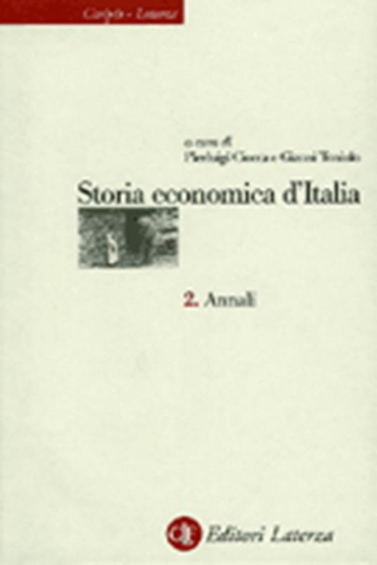 Storia economica d'Italia. Vol. 2: Annali. - copertina