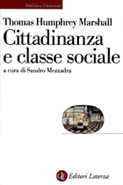 Cittadinanza e classe sociale - Thomas H. Marshall - copertina