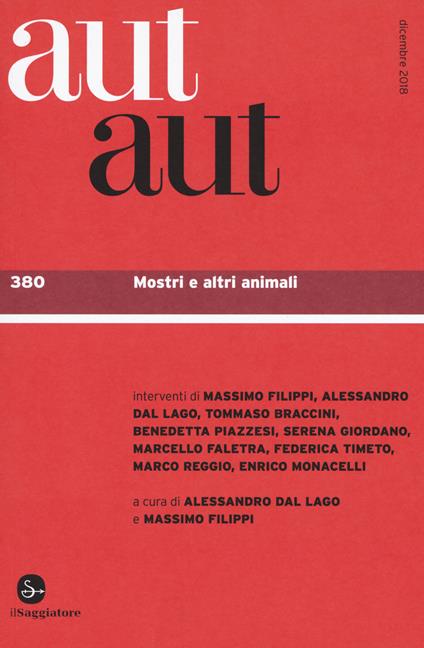 Aut aut (2018). Vol. 380: Mostri e altri animali - copertina