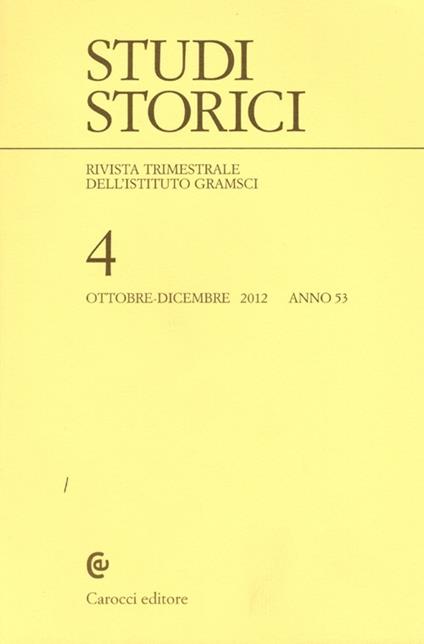 Studi storici (2012). Vol. 4 - copertina