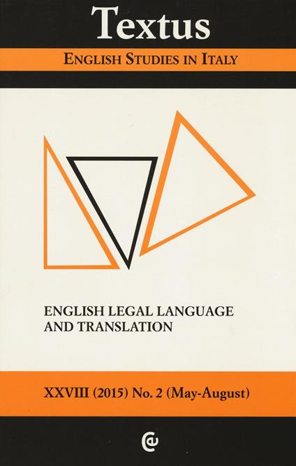 Textus. English studies in Italy. Vol. 2: English legal language and translation. - copertina