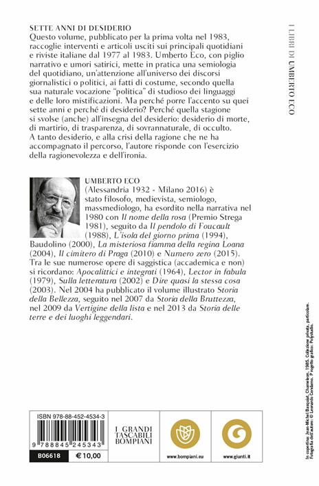 Sette anni di desiderio - Umberto Eco - 2