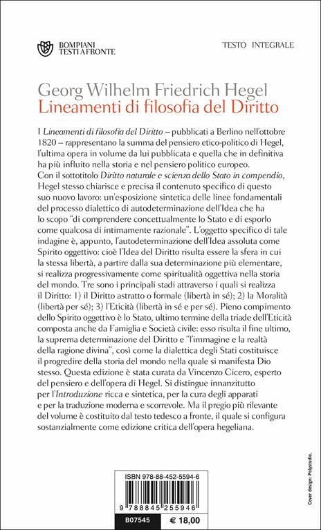 Lineamenti di filosofia del diritto. Testo tedesco a fronte - Friedrich Hegel - 2