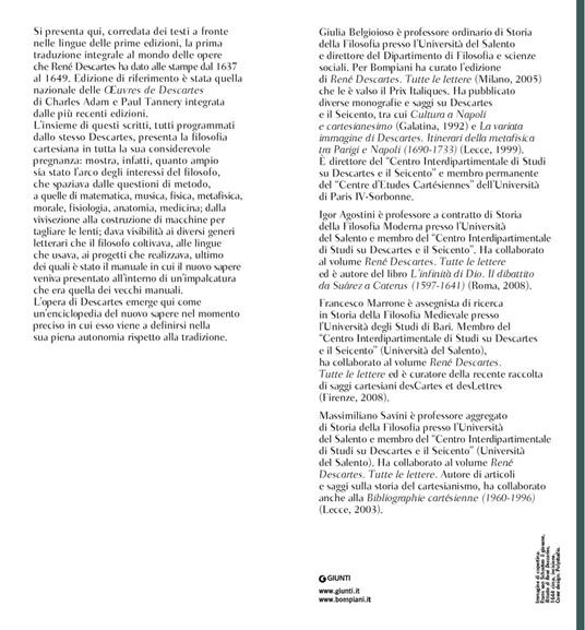 Opere 1637-1649. Testo francese e latino a fronte. Ediz. multilingue -  Renato Cartesio - Libro - Bompiani - Il pensiero occidentale