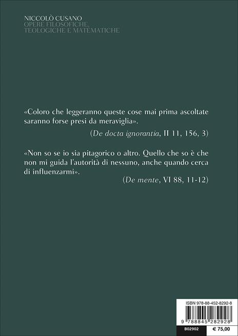 Opere filosofiche, teologiche e matematiche. Testo latino a fronte - Niccolò Cusano - 3