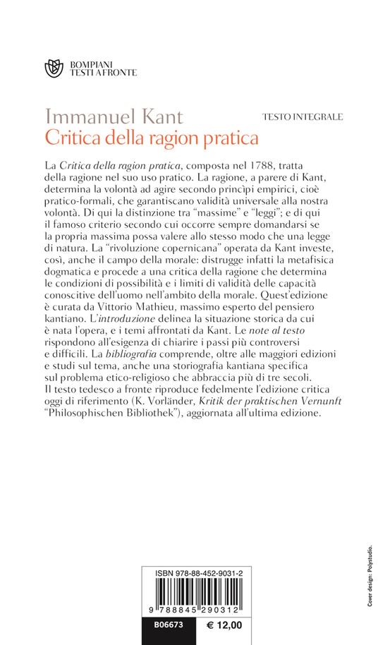 Critica della ragion pratica. Testo tedesco a fronte - Immanuel Kant - 2