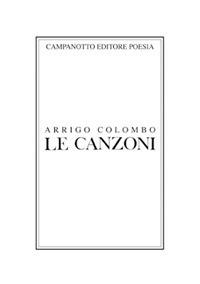 Le canzoni - Arrigo Colombo - copertina