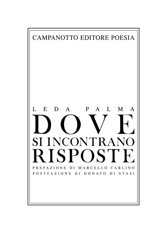 Dove si incontrano risposte - Leda Palma - copertina