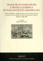 Tecniche di normazione e pratica giuridica in Toscana in età granducale. Studi e ricerche a margine della Legislazione toscana raccolta dal dottore Lorenzo Cantini..