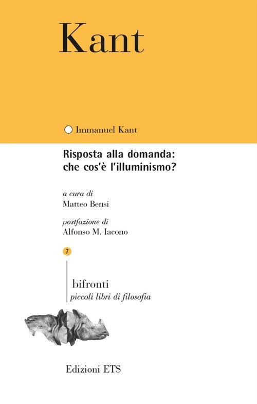 Risposta alla domanda: che cos'è l'Illuminismo? - Immanuel Kant - copertina