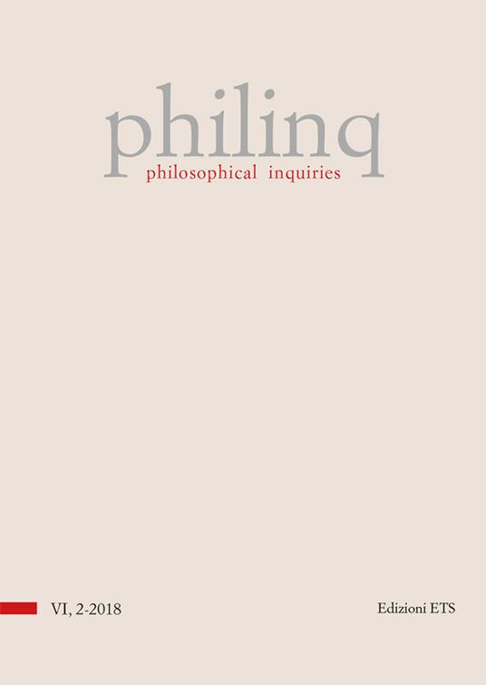 Philinq. Philosophical inquiries (2018). Vol. 2 - copertina