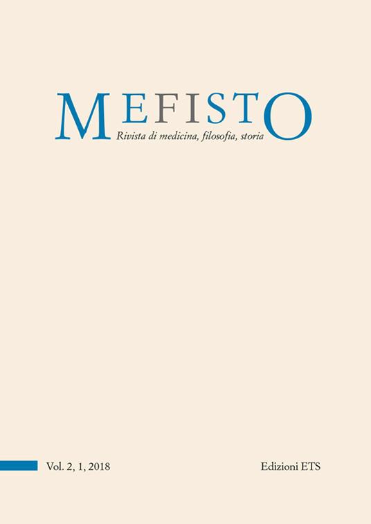 Mefisto. Rivista di medicina, filosofia, storia, Ediz. italiana e inglese (2018). Vol. 2/1 - copertina