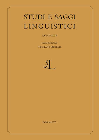 Studi e saggi linguistici (2018). Vol. 2 - copertina