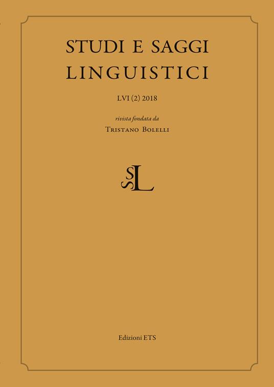 Studi e saggi linguistici (2018). Vol. 2 - copertina