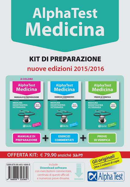 Alpha test. Medicina, odontoiatria, veterinaria. Kit di preparazione. Con test di simulazione - copertina