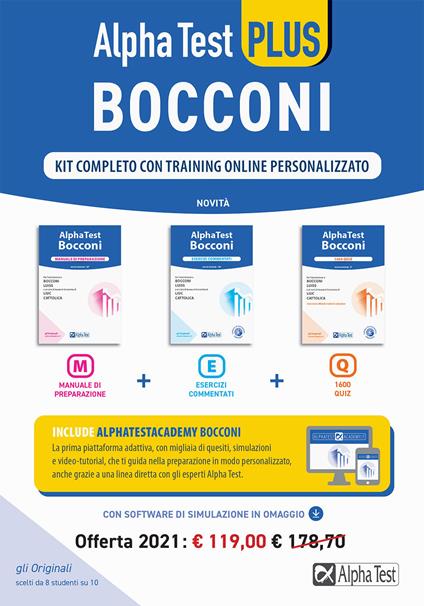 Alpha Test plus Bocconi. Kit completo con training online personalizzato - copertina