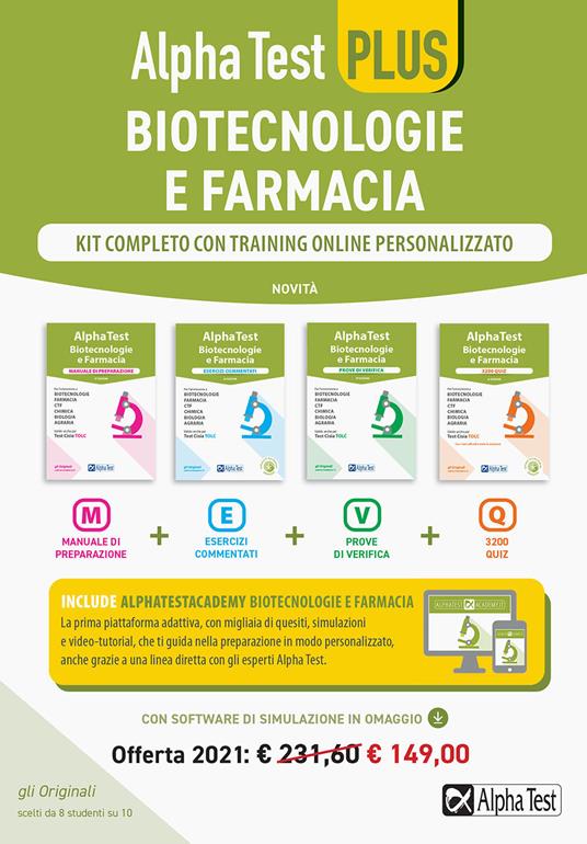 Alpha Test plus. Biotecnologie e farmacia. Kit completo di preparazione con training on line personalizzato. Con espansione online - copertina