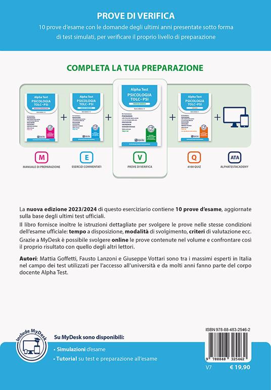Alpha Test. Psicologia. TOLC-PSI. Manuale di preparazione. Con MyDesk.:  libro di Giuseppe Vottari