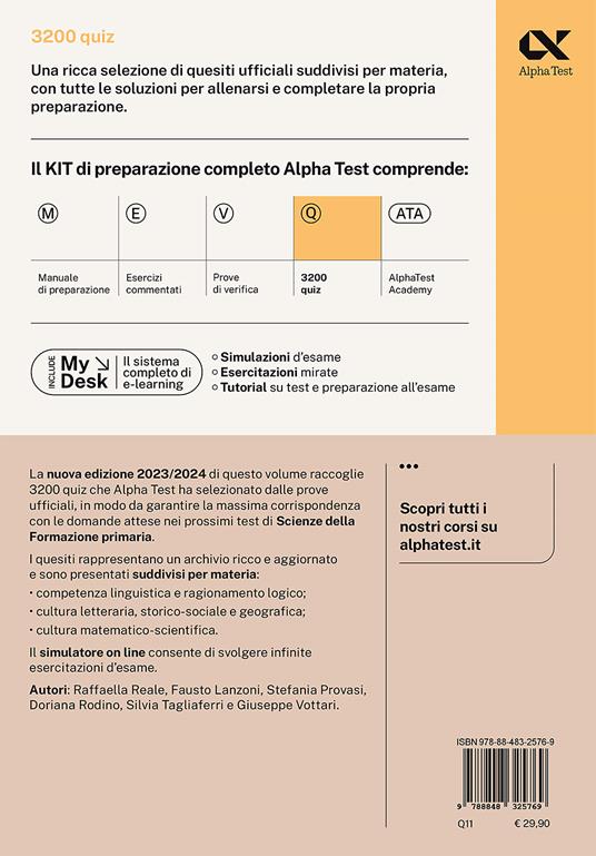 Alpha Test Formazione primaria. 3200 quiz - Raffaella Reale,Fausto Lanzoni,Stefania Provasi - 2