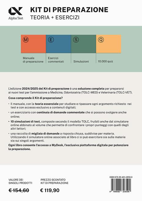 Alpha Test. Medicina. TOLC-MED. Kit di preparazione. Teoria + esercizi. Con MyDesk - 2