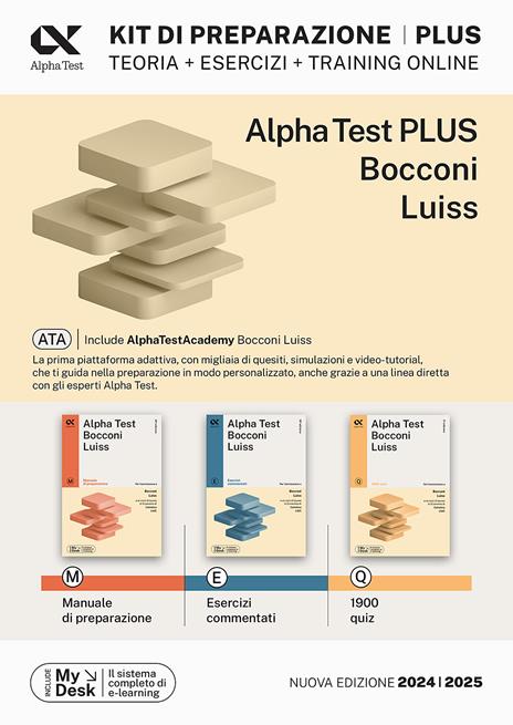 Alpha Test plus Bocconi e Luiss. Kit completo di preparazione con training on line. Con AlphaTestAcademy. Con MyDesk - Massimiliano Bianchini,Alessandro Lucchese,Marco Pinaffo - copertina