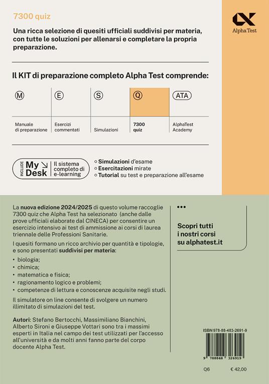 Alpha Test. Professioni sanitarie. 7.300 quiz - Stefano Bertocchi,Renato Sironi,Massimiliano Bianchini - 2