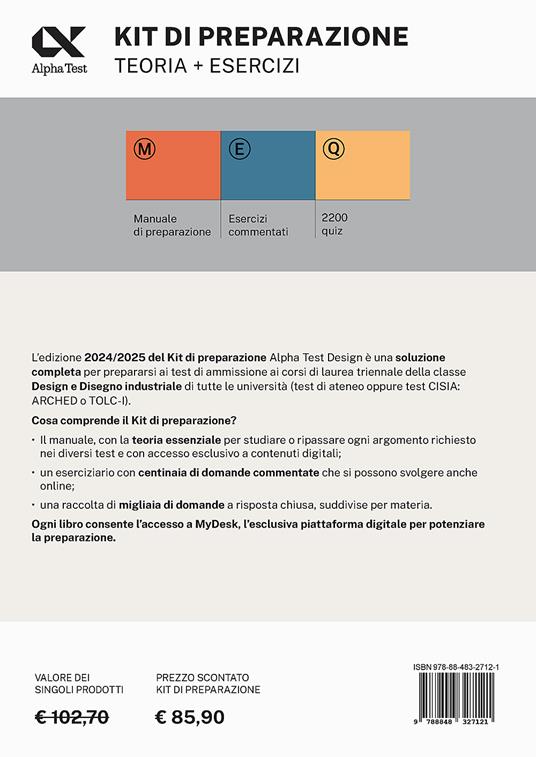Alpha Test. Design. Kit di preparazione - Stefano Bertocchi,Fausto Lanzoni,Carlo Tabacchi - 2
