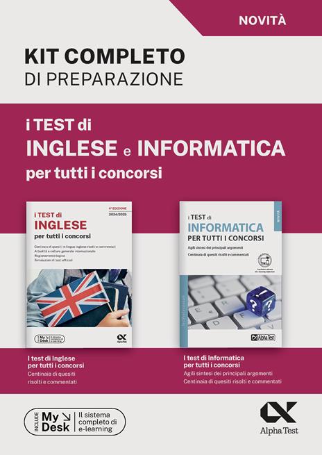 I test di inglese e informatica per tutti i concorsi. Kit completo di preparazione. Ediz. MyDesk. Con Contenuto digitale per download e accesso on line - copertina