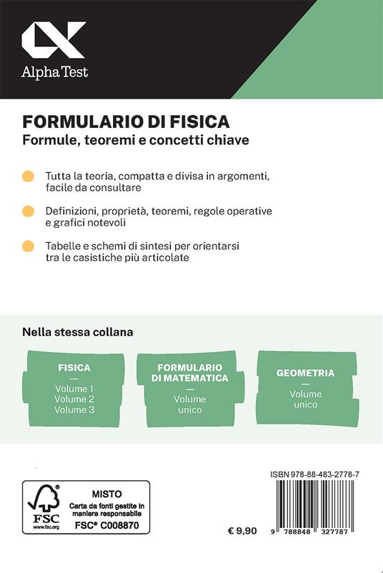 Formulario di fisica. Formule, teoremi e concetti chiave. Con estensioni online - Elisabetta Radice - 2