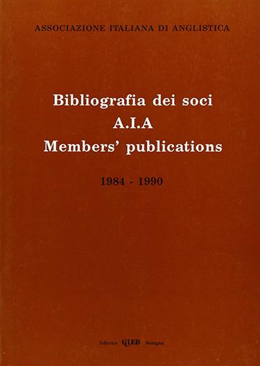 Bibliografia dei soci AIA members' publications 1984-1990 - copertina