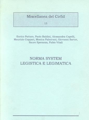 Norma system. Legistica e legimatica - copertina