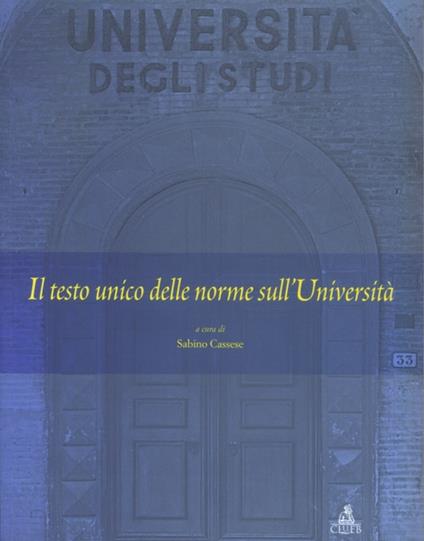 Il Testo Unico delle norme sull'università - copertina