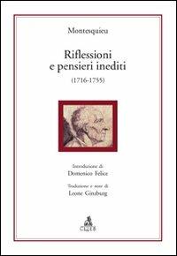 Riflessioni e pensieri inediti (1716-1755) - Charles L. de Montesquieu - copertina